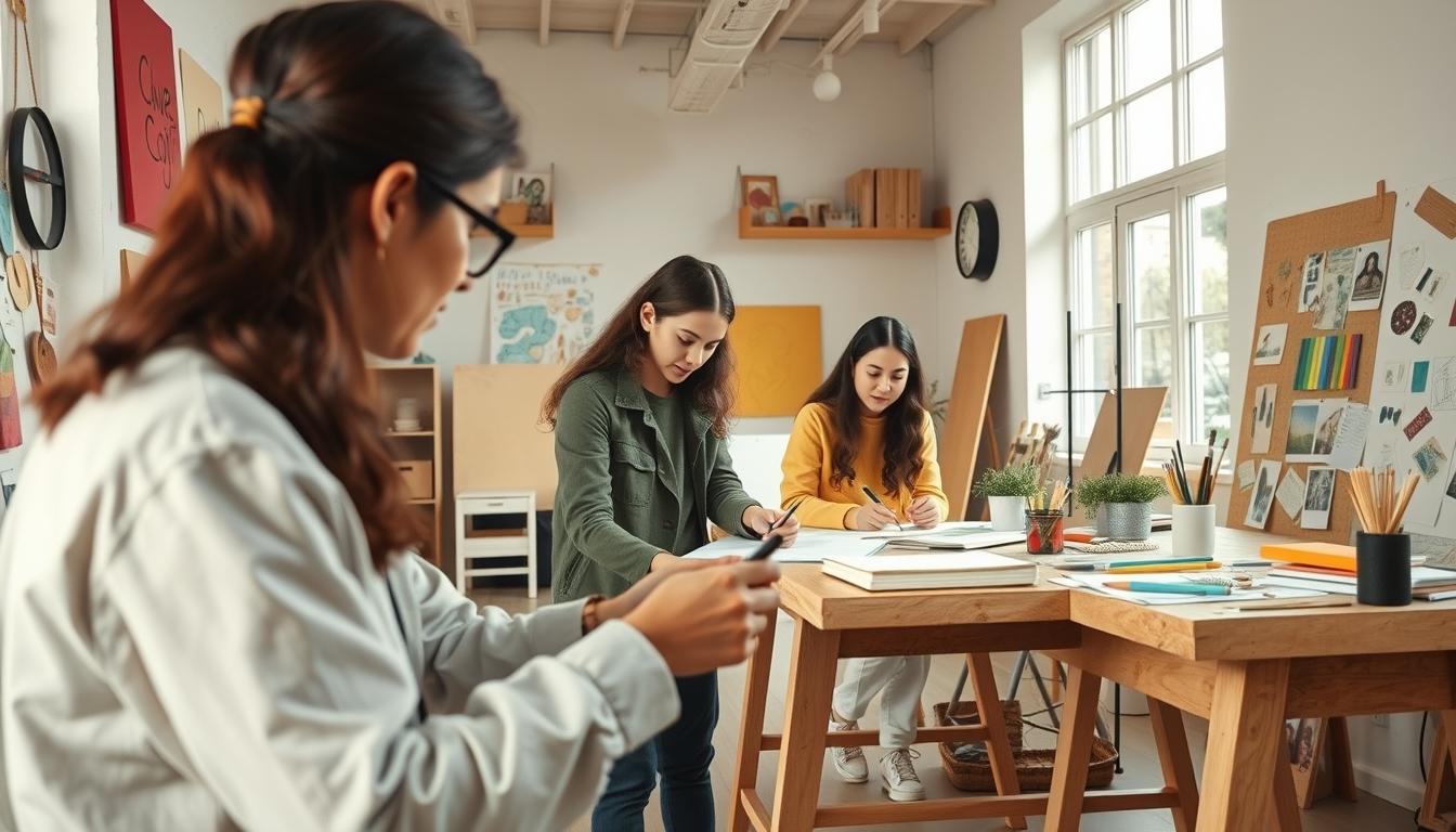 Student using learning strategies while studying